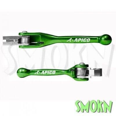 Kawasaki Flexi Levers KXF 250 450 05-12 Apico Pivot Brake & Clutch Forged Green