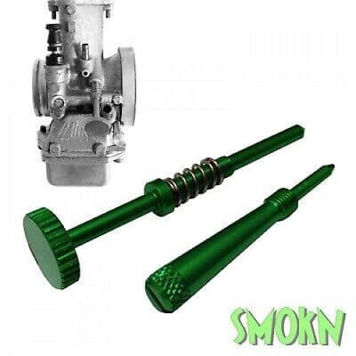 Kawasaki KX 125 Mikuni TMX Easy Adjust Carb Idle & Air Mixture Screws Green