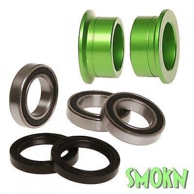 Kawasaki KX Rear Wheel Spacer Bearing & Seal Kit KX 125 250 03-08 RFX Green