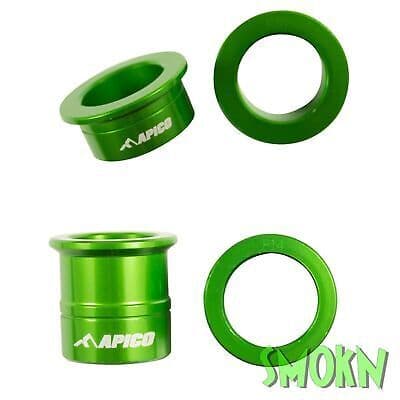 Kawasaki KX Wheel Spacers KX 125 250 06-08 KXF 450 06-18 Apico Front  Rear Green