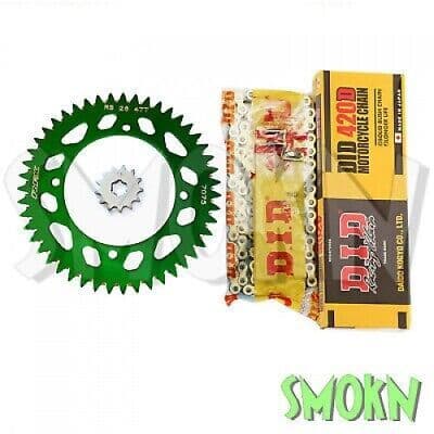 Kawasaki KX65 Chain & Sprocket kit 13-47T KX 65 00-24 RFX Elite Green DID Gold