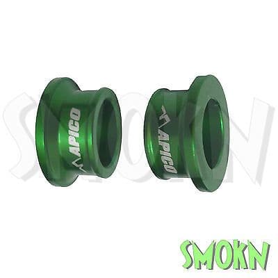 Kawasaki KX85 Front Wheel Spacers KX 85 01-23 Apico CNC Green Anodised