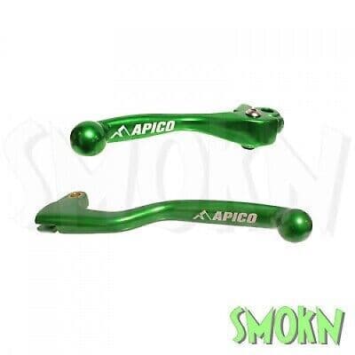 Kawasaki KXF Brake & Clutch Levers KX-F 250 450 05-12 Apico Elite Forged Green