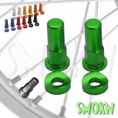 Kawasaki KXF Rim Lock Nuts & Curved Washers KX 85 125 250 450 F XC RFX Green