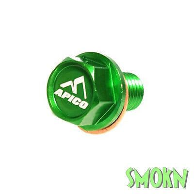 Kawasaki Magnetic Sump Drain Bolt KXF 250 04-20 KXF 450 16-18 Apico Billet Green