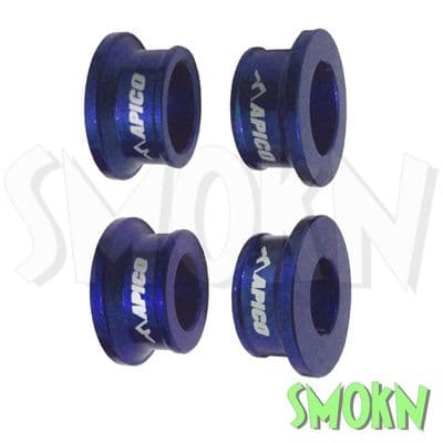 Kawasaki Wheel Spacers Front & Rear KX 85 01-23 Apico CNC Blue Anodised