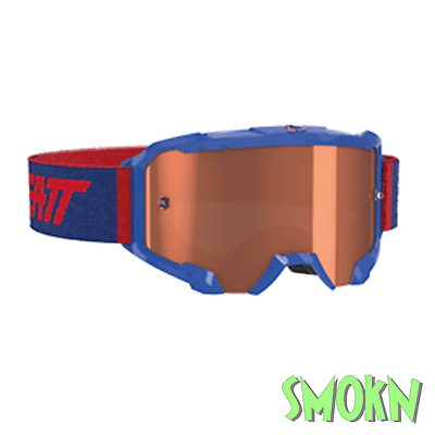 Leatt Goggles Enduro MX Velocity 4.5 Blue with Rose Tinted Bulletfproof Lens