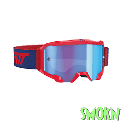 Leatt Goggles Enduro MX Velocity 4.5 Red with Blue Tinted Bulletfproof Lens
