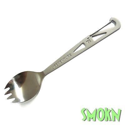 Lifeventure Titanium Spork Spoon Fork Ultralite Camping Hiking Can Bottle Opener