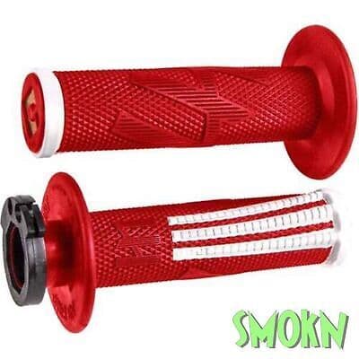 Odi V2 Half Waffle MX Lock-On Grips – Red – Fits Honda CRF110F 2019-2022