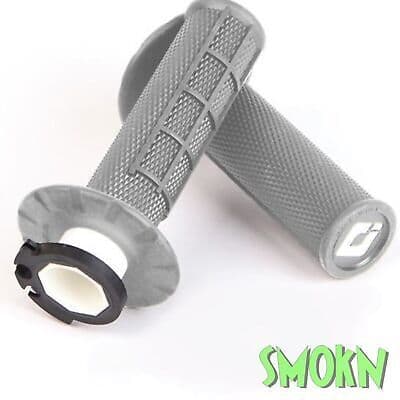 Grey Lock-On Handlebar Grips For MX/Dirt Bikes – Fits KXF250, KXF450, & More