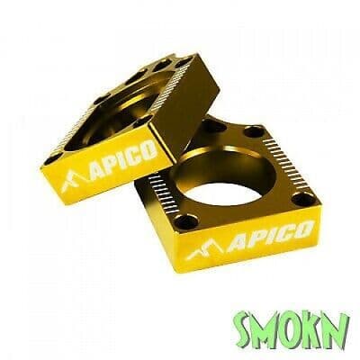 Suzuki RM Axle Blocks fit RM 125 RM 250 02-08 Apico CNC Rear Adjusters Yellow