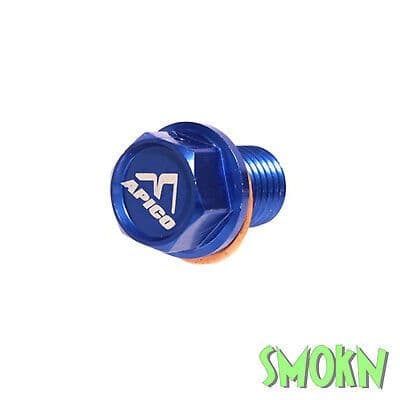Yamaha Magnetic Sump Drain Bolt YZ 125 74-04 M12 x 15mm Apico Billet Alloy Blue