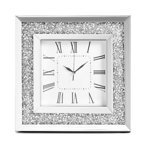 30 x 30 cm Crushed Diamond Square Clock
