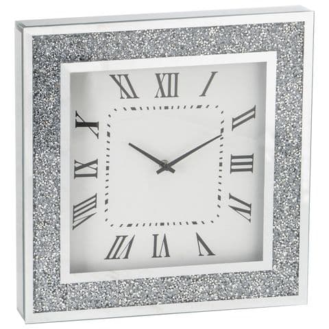 40 x 40 cm Crushed Diamond Square Clock