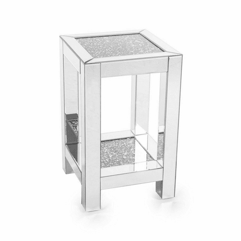 56CM Crushed Diamond Mirrored Bedside Stand