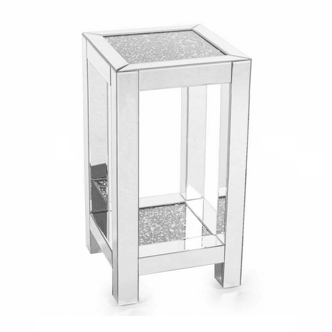 66CM Crushed Diamond Mirrored Bedside Stand