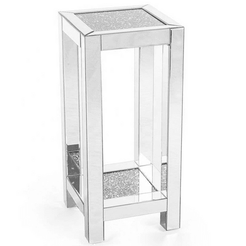 76CM Crushed Diamond Mirrored Bedside Stand