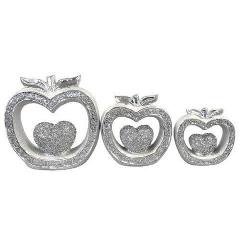 Crushed Diamond Apple Set of 3