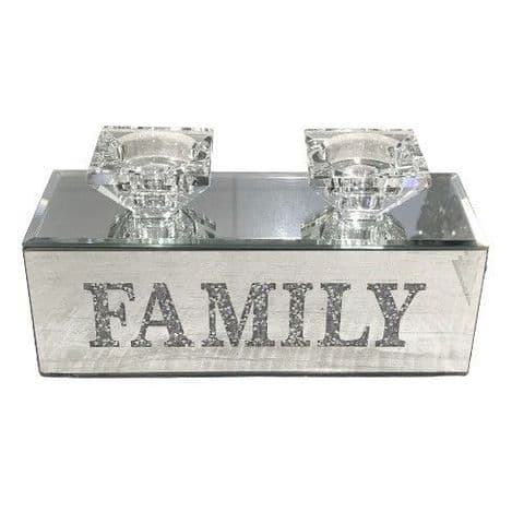 Crushed Diamond Double FAMILY Candle Holder