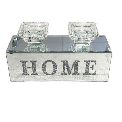 Crushed Diamond Double HOME Candle Holder