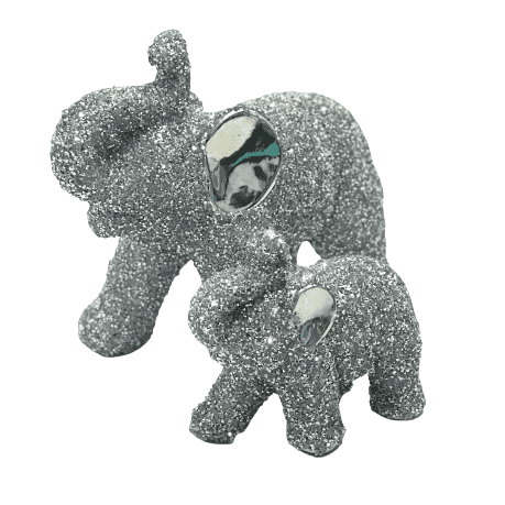 Crushed Diamond Elephant Pair