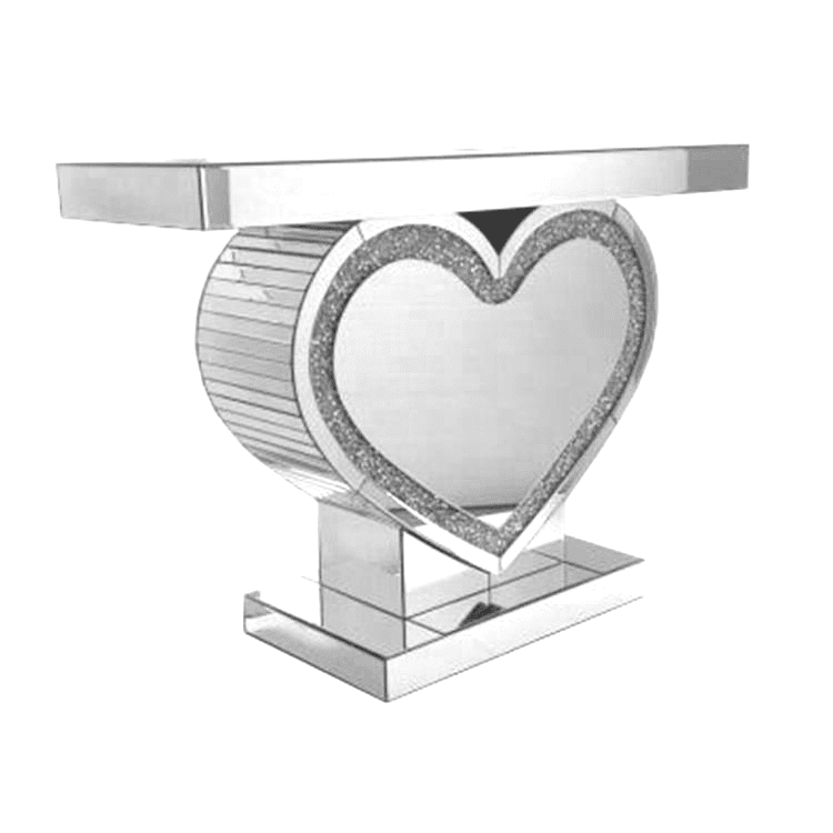 Crushed Diamond Heart console table