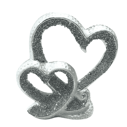 Crushed Diamond Heart Pair