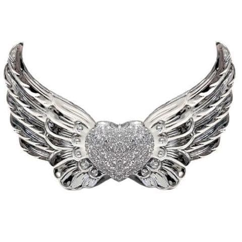 Crushed Diamond Heart Wings