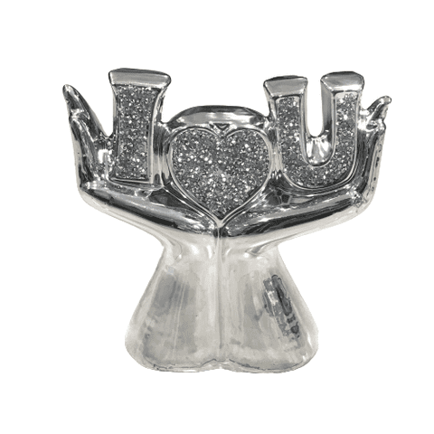 Crushed Diamond I Love You Figurine