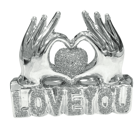 Crushed Diamond Love You Figurine