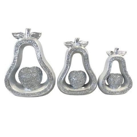 Crushed Diamond Pear Set of 3