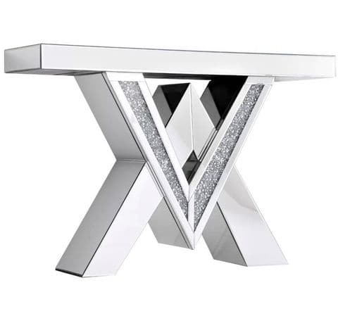 Crushed Diamond Q console table