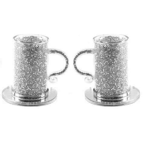 Crushed Diamond set of 2 Cup and Saucer