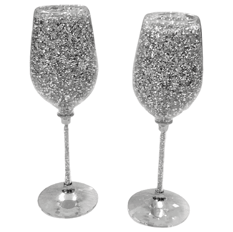 Crushed Diamond Set of 2 Flutes Champagne