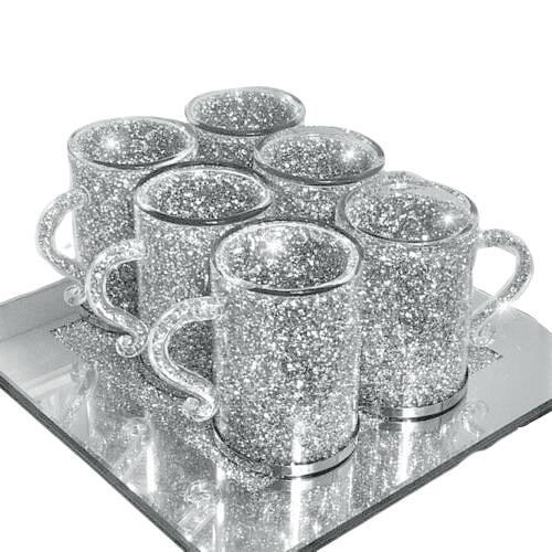 Crushed Diamond set of 6 Cups