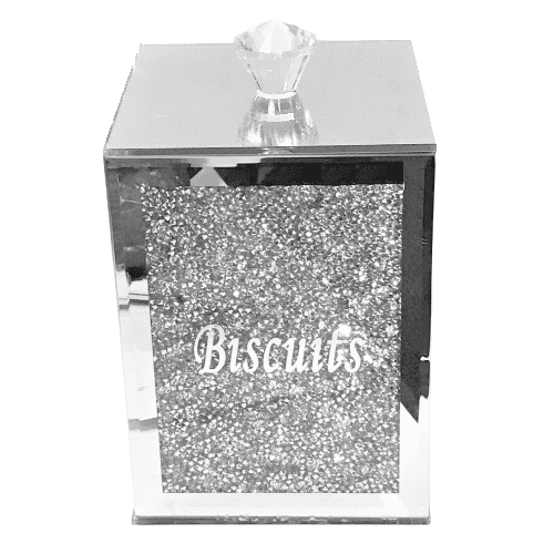 Crushed Diamond Square Biscuit Jar