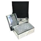Crushed Diamond  Trinket Boxes Set of 3 - Rectangle