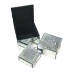 Crushed Diamond  Trinket Boxes Set of 3 - Square
