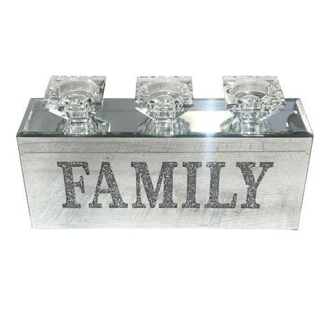 Crushed Diamond Triple FAMILY Candle Holder