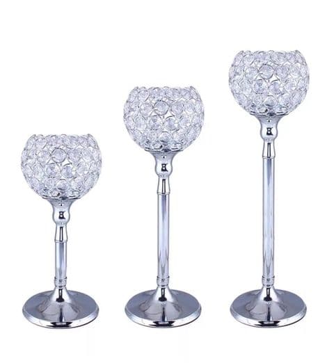 CRYSTAL MESH CANDLE HOLDER