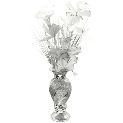 Mosaic Glitter Vase &  Flowers