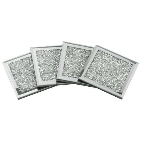 Set of 4 Crushed diamond coasters