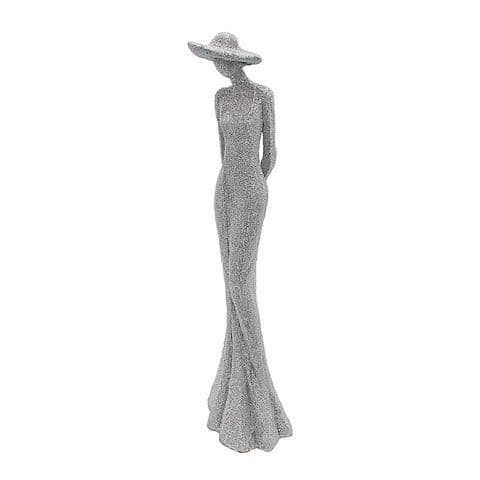 Studded Silver Effect Lady with Hat