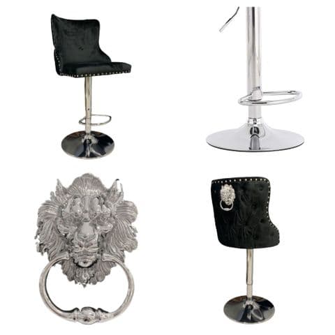 Velvet Black Bar stool