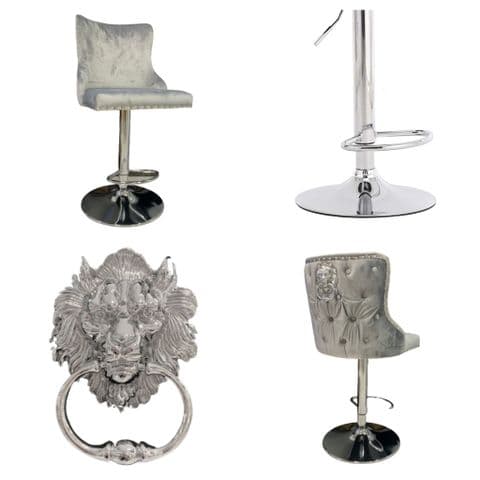 Velvet Grey Bar stool