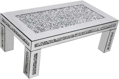 Venetian mirrored Diamond Crushed Coffee Table