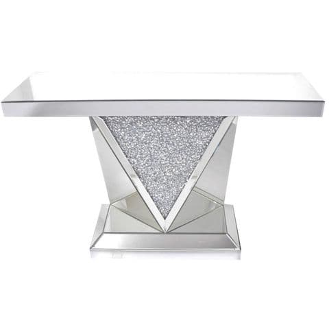Venetian mirrored Diamond Crushed Console Table