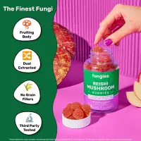 Fungies, Reishi Mushroom Gummies, Delicious Apple, 60 Pectin Gummies