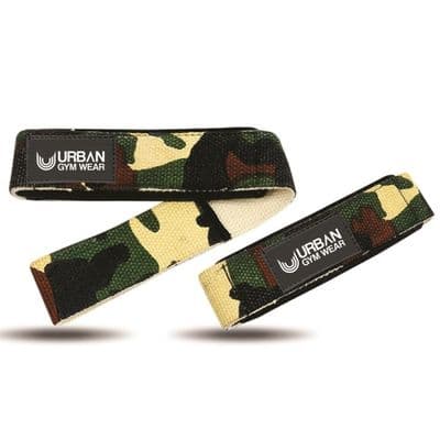 Urban Gym Wear Padded Lifting Straps - Woodland Camo